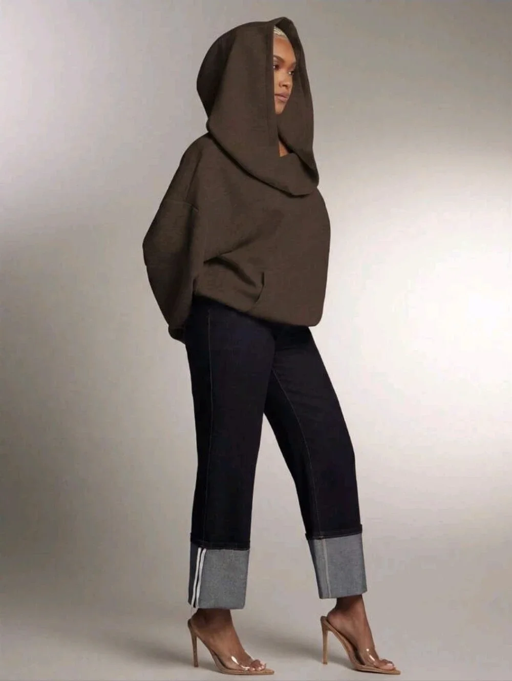 Oversized Hooded Top ▪︎ Chocolate ▪︎ LG - Picture 7 of 11